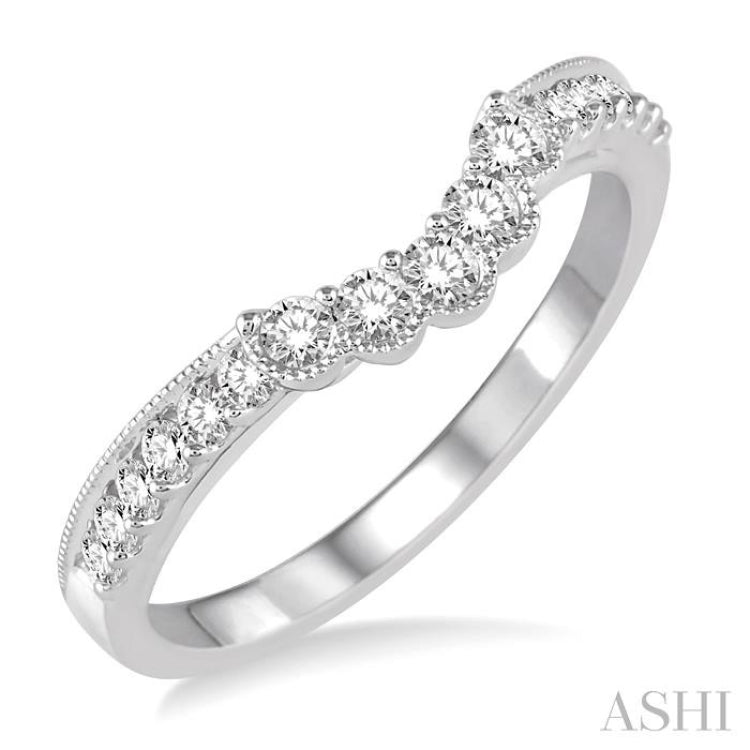 1/3 Ctw Round Cut Diamond Wedding Band in 14K White Gold