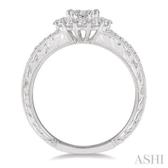 5/8 Ctw Diamond Lovebright Engagement Ring in 14K White Gold