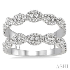 3/4 Ctw Round Cut Diamond Insert Ring in 14K White Gold