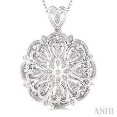 1/20 Ctw Snowflake Single Cut Diamond Fashion Pendant with Chain in Sterling Silver