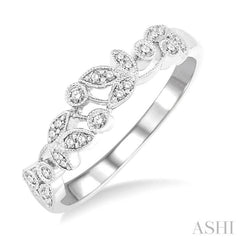 1/6 Ctw Round Cut Diamond Wedding Band in 14K White Gold