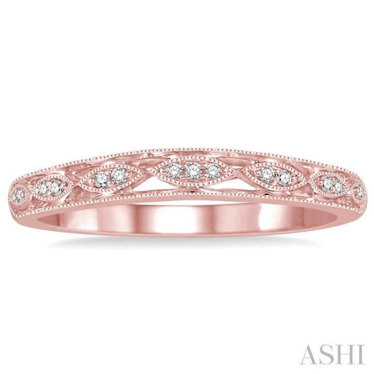 1/20 Ctw Round Cut Diamond Wedding Band in 14K Rose Gold