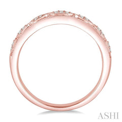 1/20 Ctw Round Cut Diamond Wedding Band in 14K Rose Gold