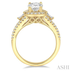 5/8 Ctw Diamond Semi-mount Engagement Ring in 14K Yellow Gold
