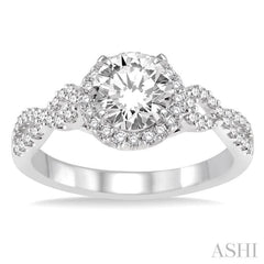 1/3 Ctw Diamond Semi-mount Engagement Ring in 14K White Gold