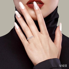 1/3 Ctw Alternating Marquise and Circular Mount Round Cut Diamond Curved Band in 14K Rose Gold