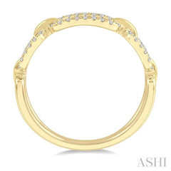 1/5 Ctw Round Cut Diamond Paperclip Ladies Ring in 14K Yellow Gold