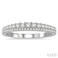 3/8 Ctw Double Row Round Cut Diamond Band in 14K White Gold