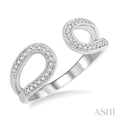 1/6 Ctw Horseshoe Style Open-End Round Cut Diamond Ladies Ring in 10K White Gold