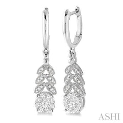 1/2 Ctw Lovebright Round Cut Diamond Earrings in 10K White Gold