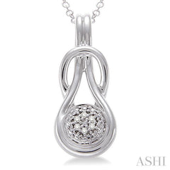 1/50 Ctw Single Cut Diamond Fashion Pendant in Sterling Silver with Chain