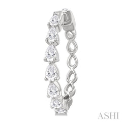 1 1/2 Ctw North-South Pear Shape Diamond Fashion Hoop Earring in 14K White Gold