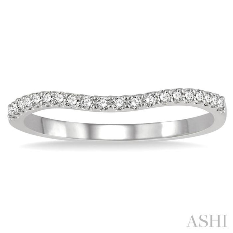 1/5 Ctw Round Cut Diamond Wedding Band in 14K White Gold