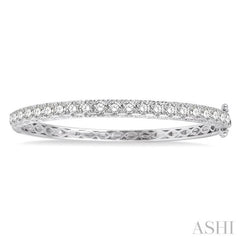 5 Ctw Round Cut Diamond Bangle in 14K White Gold