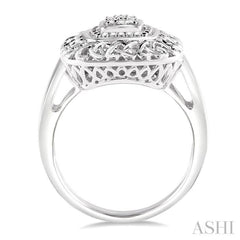 1/20 Ctw Cushion Shape Single Cut Diamond Ring in Sterling Silver