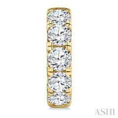 5 Ctw Round Cut Diamond Hoop Earrings in 14K Yellow gold