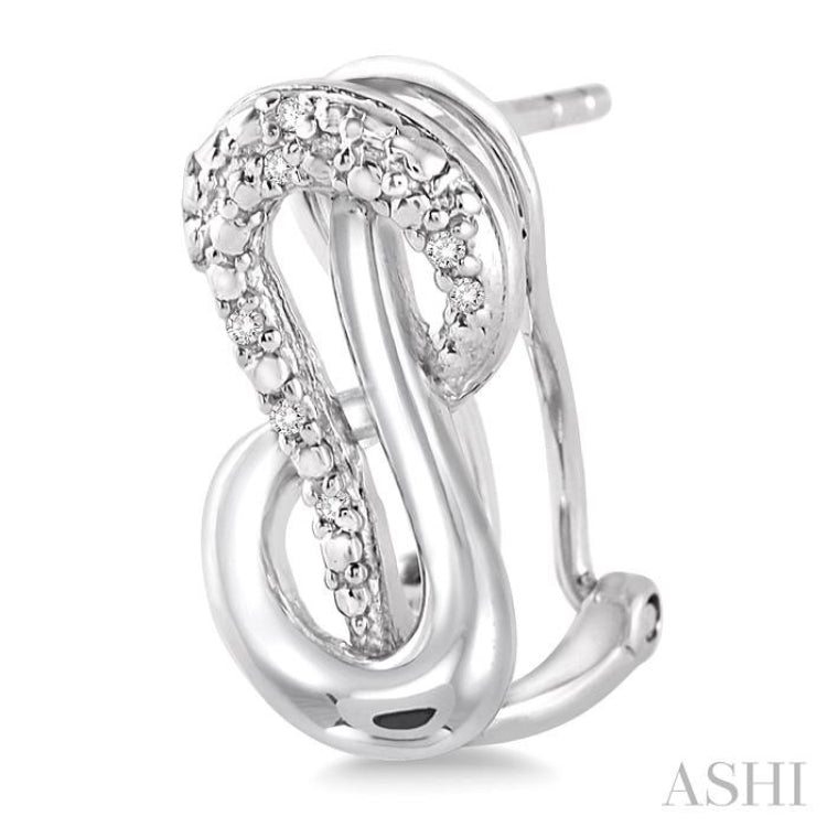 1/20 Ctw Single Cut Diamond Earrings in Sterling Silver