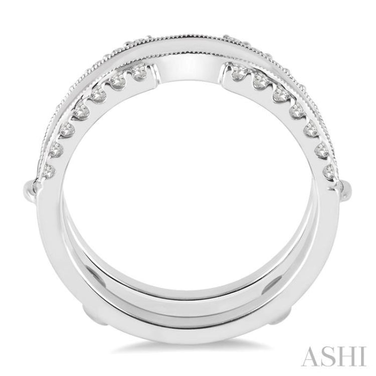 1/2 Ctw Round Cut Diamond Insert Ring in 14K White Gold