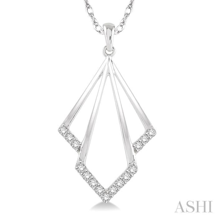 1/5 Ctw Diamond Fashion Pendant in 14K White Gold with Chain
