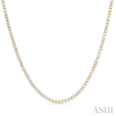 2 5/8 Ctw Round Cut Diamond Paperclip Chain Tennis Necklace in 14K Yellow Gold