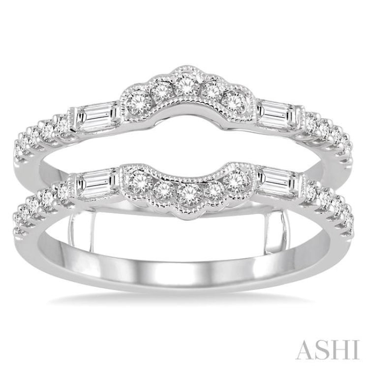 1/2 Ctw Round Cut Diamond Insert Ring in 14K White Gold