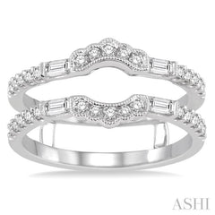 1/2 Ctw Round Cut Diamond Insert Ring in 14K White Gold