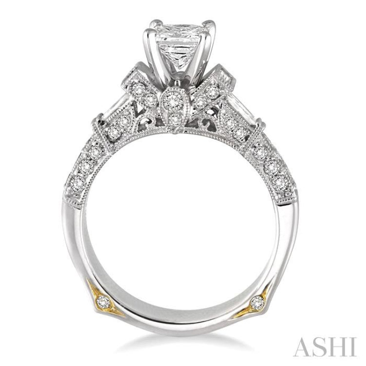 3/4 Ctw Diamond Semi-Mount Engagement Ring in 14K White Gold