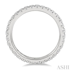 1 Ctw Round Cut Diamond Eternity Wedding Band in 14K White Gold