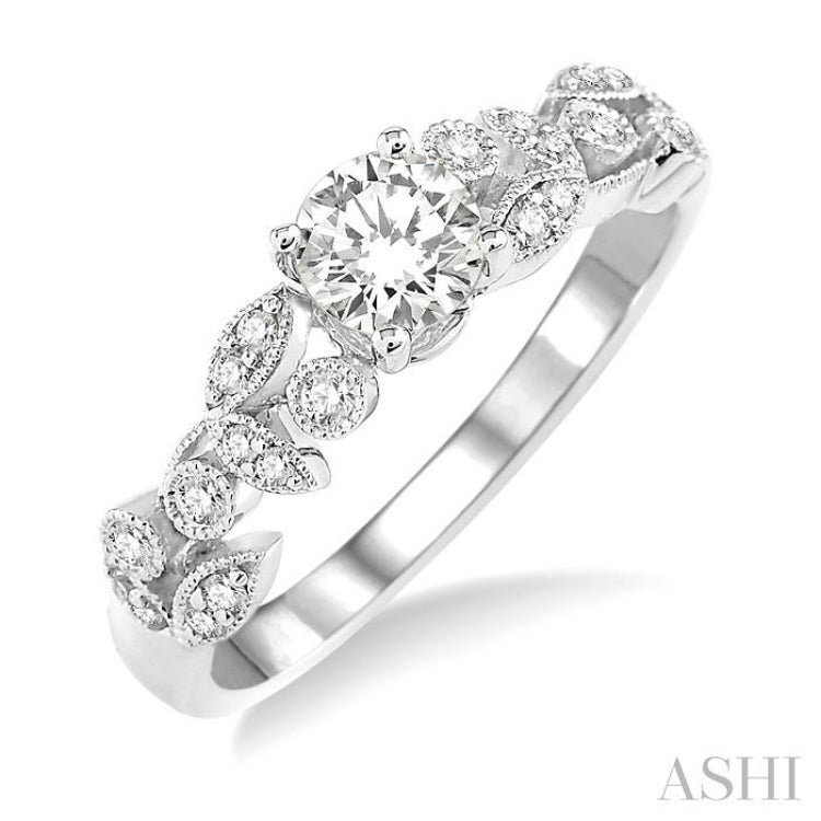 1/6 Ctw Diamond Semi-Mount Engagement Ring in 14K White Gold