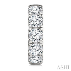 5 Ctw Round Cut Diamond Hoop Earrings in 14K White gold