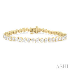 5 3/4 Ctw Mixed Shape Cut Diamond Fashion Bracelet in 14K Yellow Gold