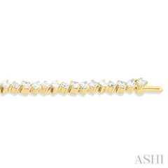 5 3/4 Ctw Mixed Shape Cut Diamond Fashion Bracelet in 14K Yellow Gold