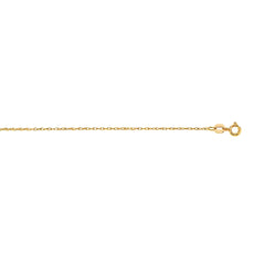 14K Yellow Gold .85mm Machine Rope 16 Chain (Carded) with Spring Ring Lock