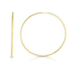 14K Yellow Gold 1.2x35mm Endless Hoop Earring