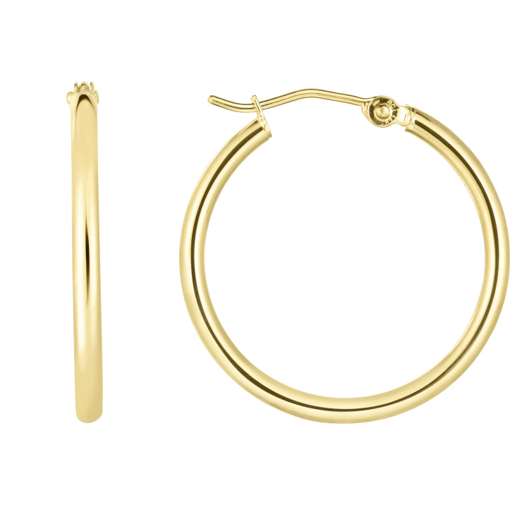 14K Yellow Gold 2x25mm Hoop EarringView related hoops in this series here.