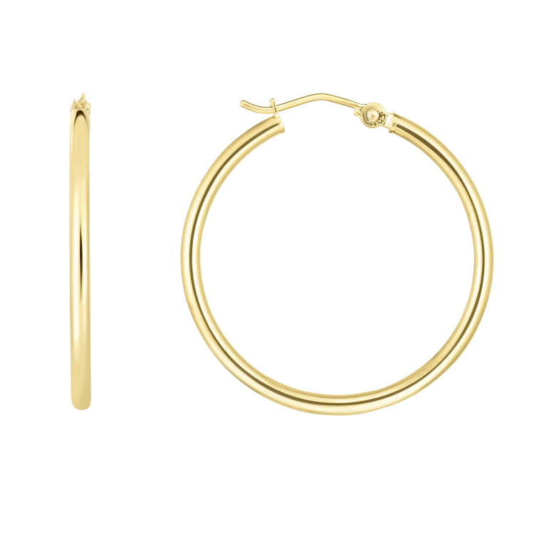 14K Yellow Gold 2x30mm Hoop EarringView related hoops in this series here.