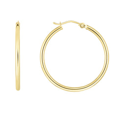 14K Yellow Gold 2x30mm Hoop EarringView related hoops in this series here.