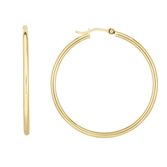 14K Yellow Gold 2x40mm Hoop EarringView related hoops in this series here.