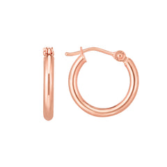 14K Rose Gold 2x15mm Hoop Earring View related hoops in this series here.