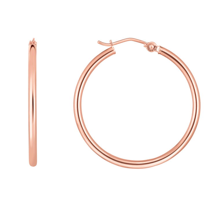 14K Rose Gold 2x30mm Hoop Earring View related hoops in this series here.