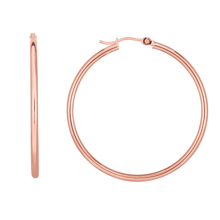 14K Rose Gold 2x40mm Hoop Earring View related hoops in this series here.