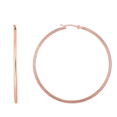 14K Rose Gold 2x55mm Hoop Earring View related hoops in this series here.