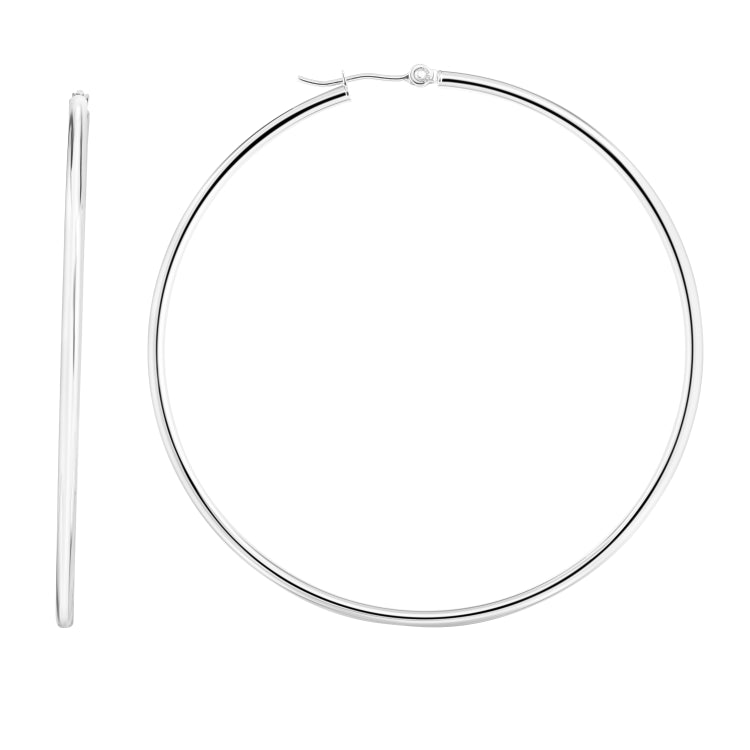 14K White Gold 2x60mm Hoop Earring View related hoops in this series here.