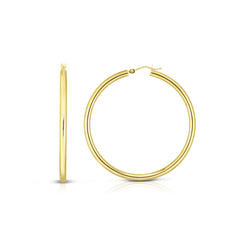 14K Yellow Gold 3x20mm Hoop Earring