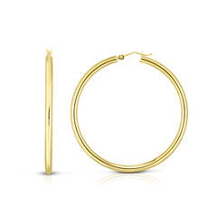 14K Yellow Gold 3x30mm Hoop Earring