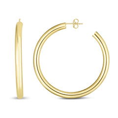 14K Yellow Gold 4x40mm  C Hoop  with Push Back Closure