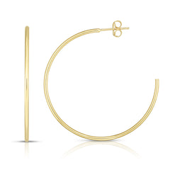 14K Yellow Gold 1.5x40mm  C Hoop  with Push Back Closure