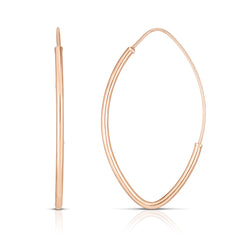 14K Rose Gold Small Polished Marquise Fashion Hoop Earring