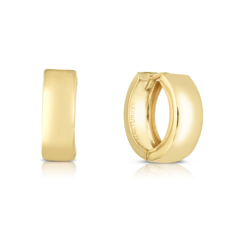 14K Yellow Gold Polished Huggie Earrings