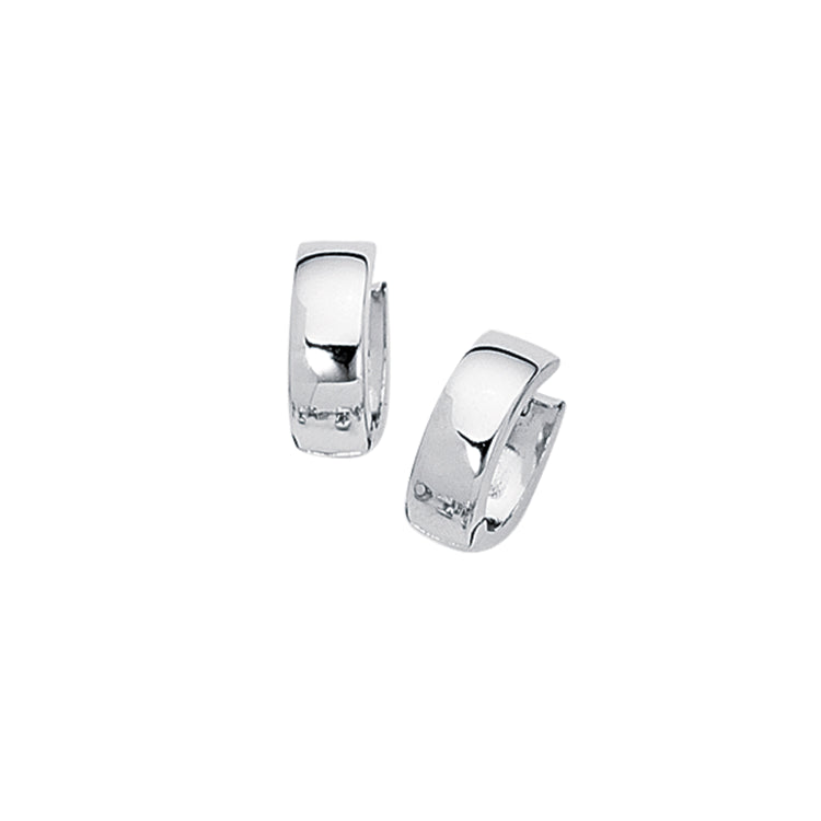 14K White Gold Polished Chunky Huggie Earring